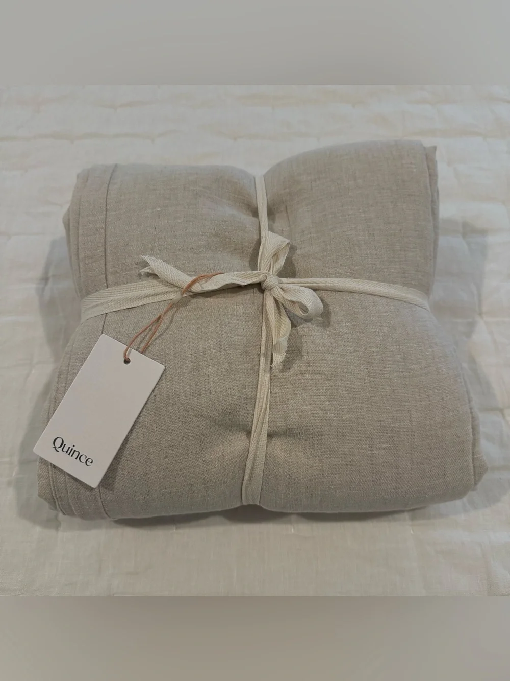 New Quince European Linen Chambray Duvet Cover Set Full/Queen MSRP $204